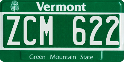 VT license plate ZCM622