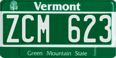 VT license plate ZCM623