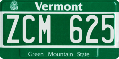 VT license plate ZCM625