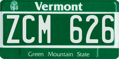 VT license plate ZCM626