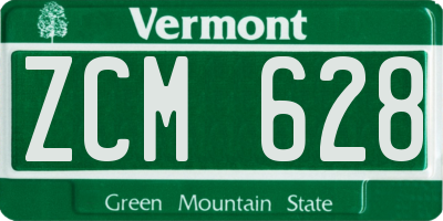VT license plate ZCM628