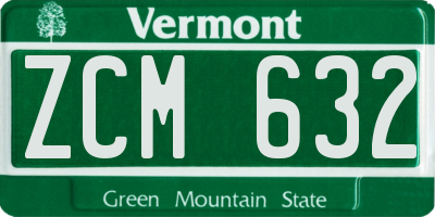 VT license plate ZCM632