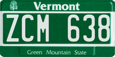 VT license plate ZCM638
