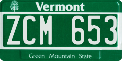 VT license plate ZCM653