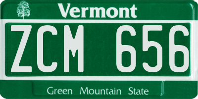 VT license plate ZCM656
