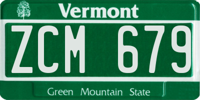 VT license plate ZCM679