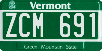 VT license plate ZCM691