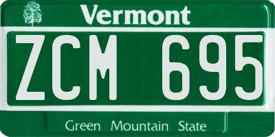 VT license plate ZCM695