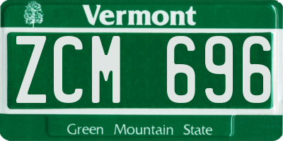 VT license plate ZCM696