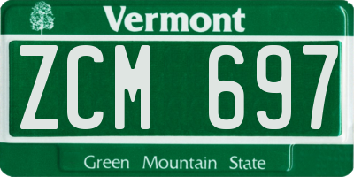 VT license plate ZCM697