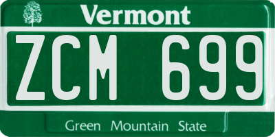 VT license plate ZCM699