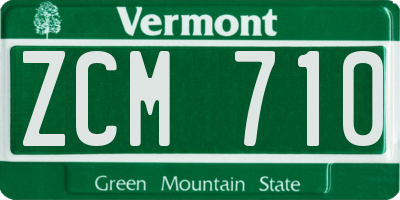VT license plate ZCM710