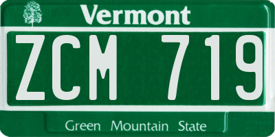 VT license plate ZCM719
