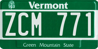 VT license plate ZCM771