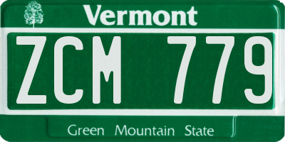 VT license plate ZCM779