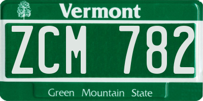 VT license plate ZCM782