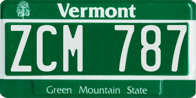 VT license plate ZCM787