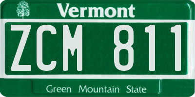 VT license plate ZCM811