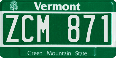 VT license plate ZCM871