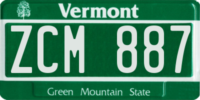 VT license plate ZCM887