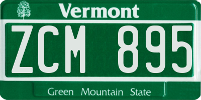 VT license plate ZCM895