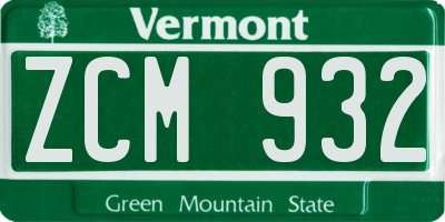 VT license plate ZCM932