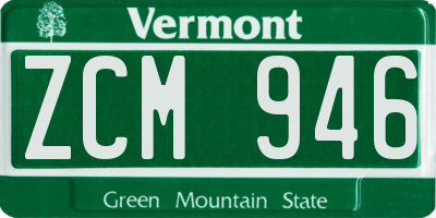 VT license plate ZCM946