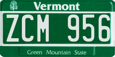 VT license plate ZCM956