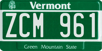VT license plate ZCM961