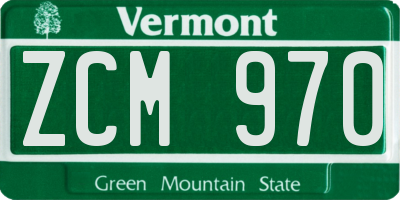 VT license plate ZCM970