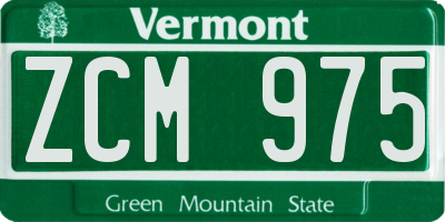 VT license plate ZCM975