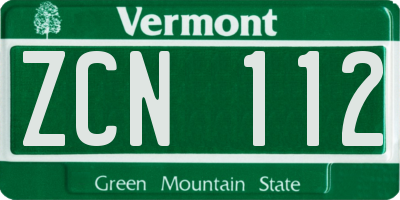 VT license plate ZCN112