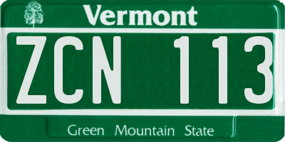 VT license plate ZCN113
