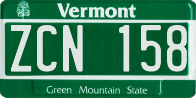 VT license plate ZCN158