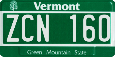 VT license plate ZCN160