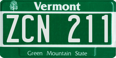 VT license plate ZCN211