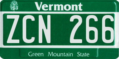 VT license plate ZCN266