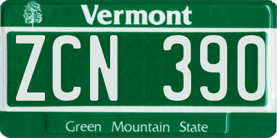 VT license plate ZCN390