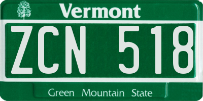 VT license plate ZCN518