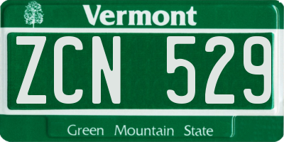 VT license plate ZCN529