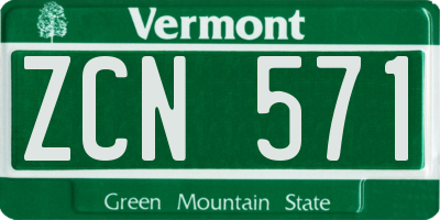 VT license plate ZCN571