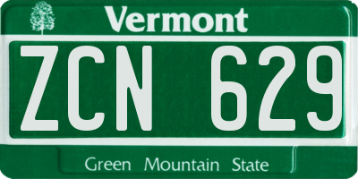 VT license plate ZCN629