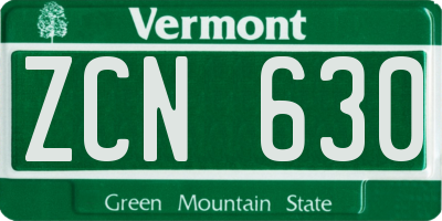 VT license plate ZCN630