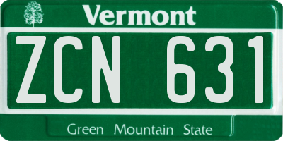 VT license plate ZCN631