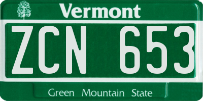 VT license plate ZCN653