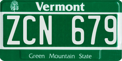 VT license plate ZCN679