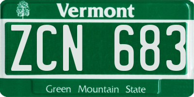 VT license plate ZCN683