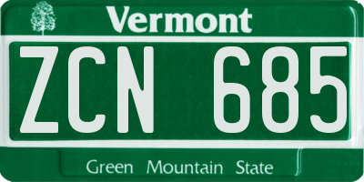 VT license plate ZCN685