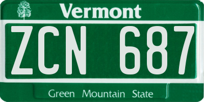 VT license plate ZCN687