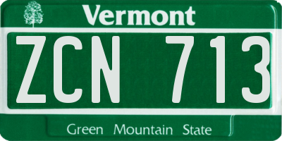 VT license plate ZCN713